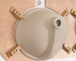 Meuble House Meuble de salle de bain deux vasques bois et quartz 150cm "Églantine"