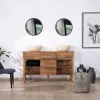 Meuble House Meuble de salle de bain double en manguier foncé 140 cm avec niches et tiroirs "Kahiko" Clearance