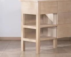 Meuble House Meuble de salle de bain double en manguier blanchi 140 cm avec niches et tiroirs 