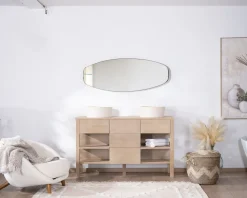 Meuble House Meuble de salle de bain double en manguier blanchi 140 cm avec niches et tiroirs 