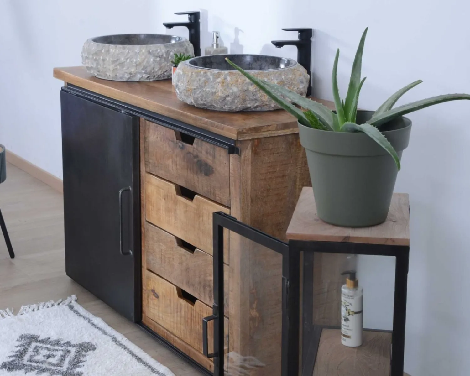 Meuble House Meuble de salle de bain porte coulissante "Caractère" Discount