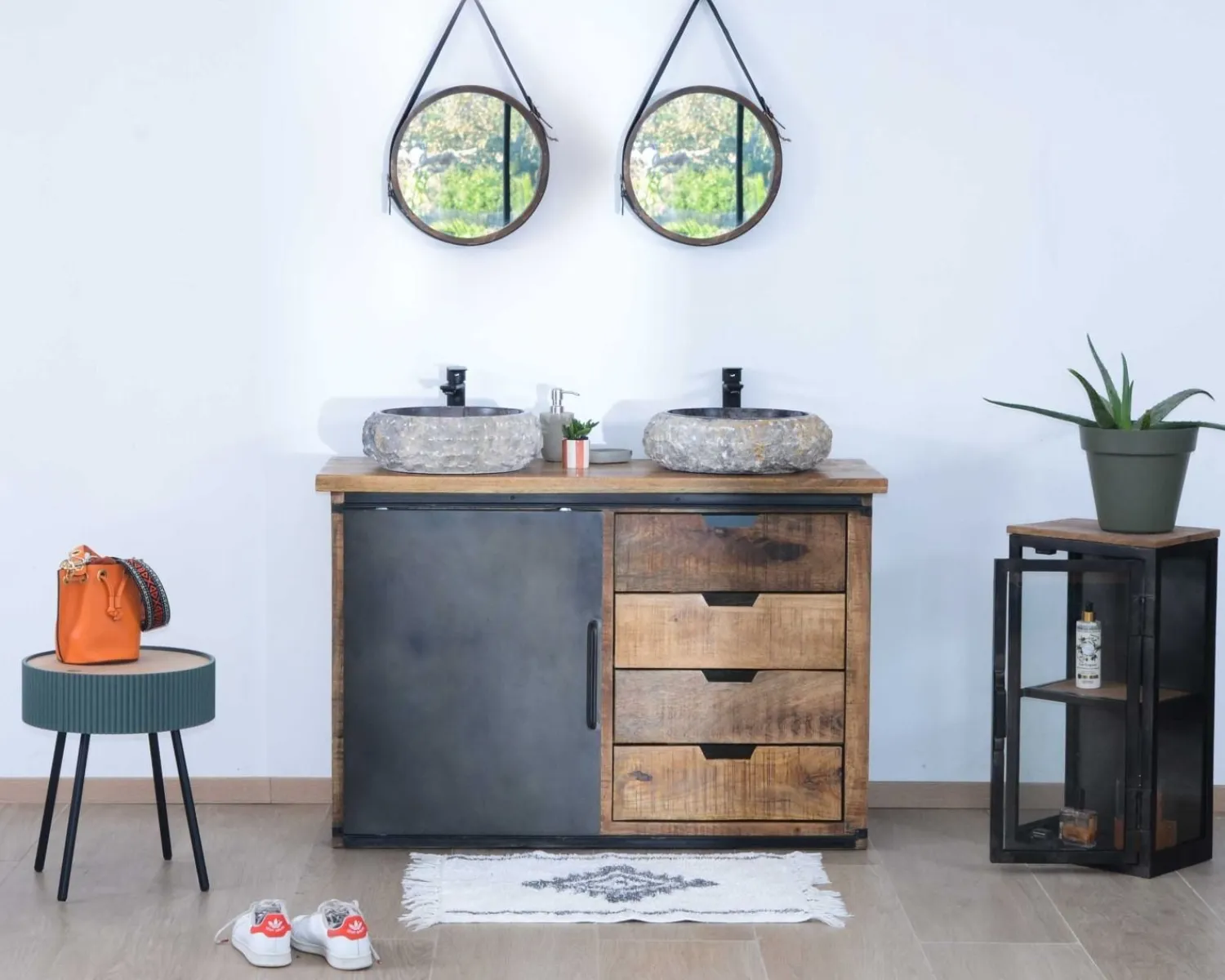 Meuble House Meuble de salle de bain porte coulissante "Caractère" Discount