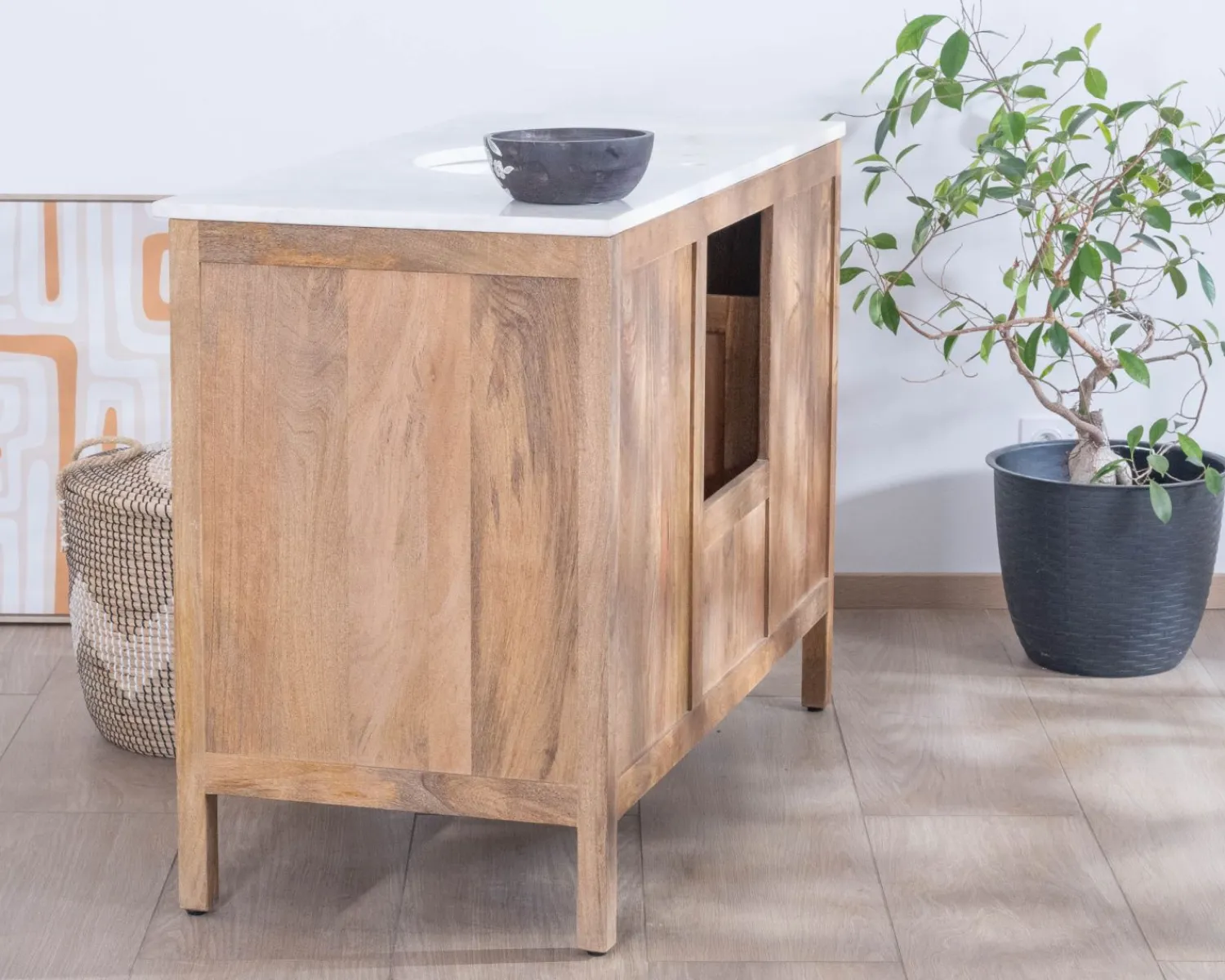 Meuble House Meuble de salle de bain simple vasque 120 cm "Maestro" en manguier