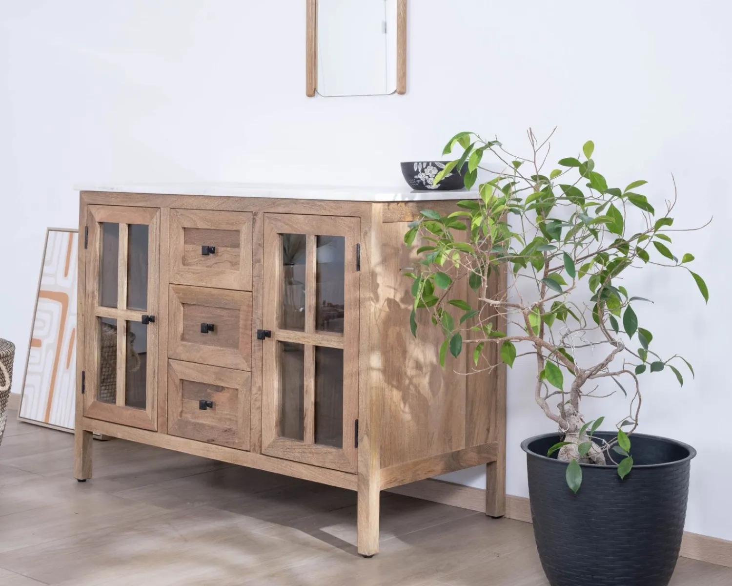 Meuble House Meuble de salle de bain simple vasque 120 cm "Maestro" en manguier