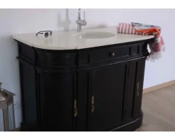 Meuble House Meuble de salle de bain 1 vasque quartz blanc et bois noir
