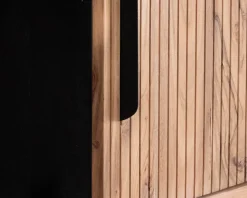 Meuble House Meuble haut multi-rangement design rétro "Bopee" acacia avec éclairage LED