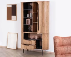 Meuble House Meuble haut multi-rangement design rétro 