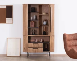 Meuble House Meuble haut multi-rangement design rétro 
