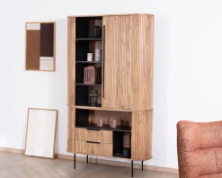 Meuble House Meuble haut multi-rangement design rétro 