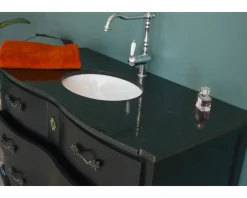 Meuble House Meuble salle de bain en manguier noir et pierre tiroirs rétro style commode Clearance