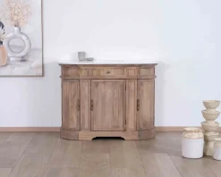 Meuble House Meuble salle de bain 1 vasque manguier massif quartz blanc "Églantine" Discount