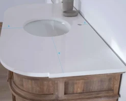 Meuble House Meuble salle de bain 1 vasque manguier massif quartz blanc