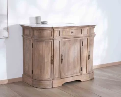 Meuble House Meuble salle de bain 1 vasque manguier massif quartz blanc