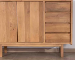 Meuble House Meuble sous vasque 120 cm avec portes et tiroirs "Kahiko" en manguier teinte chêne clair Best