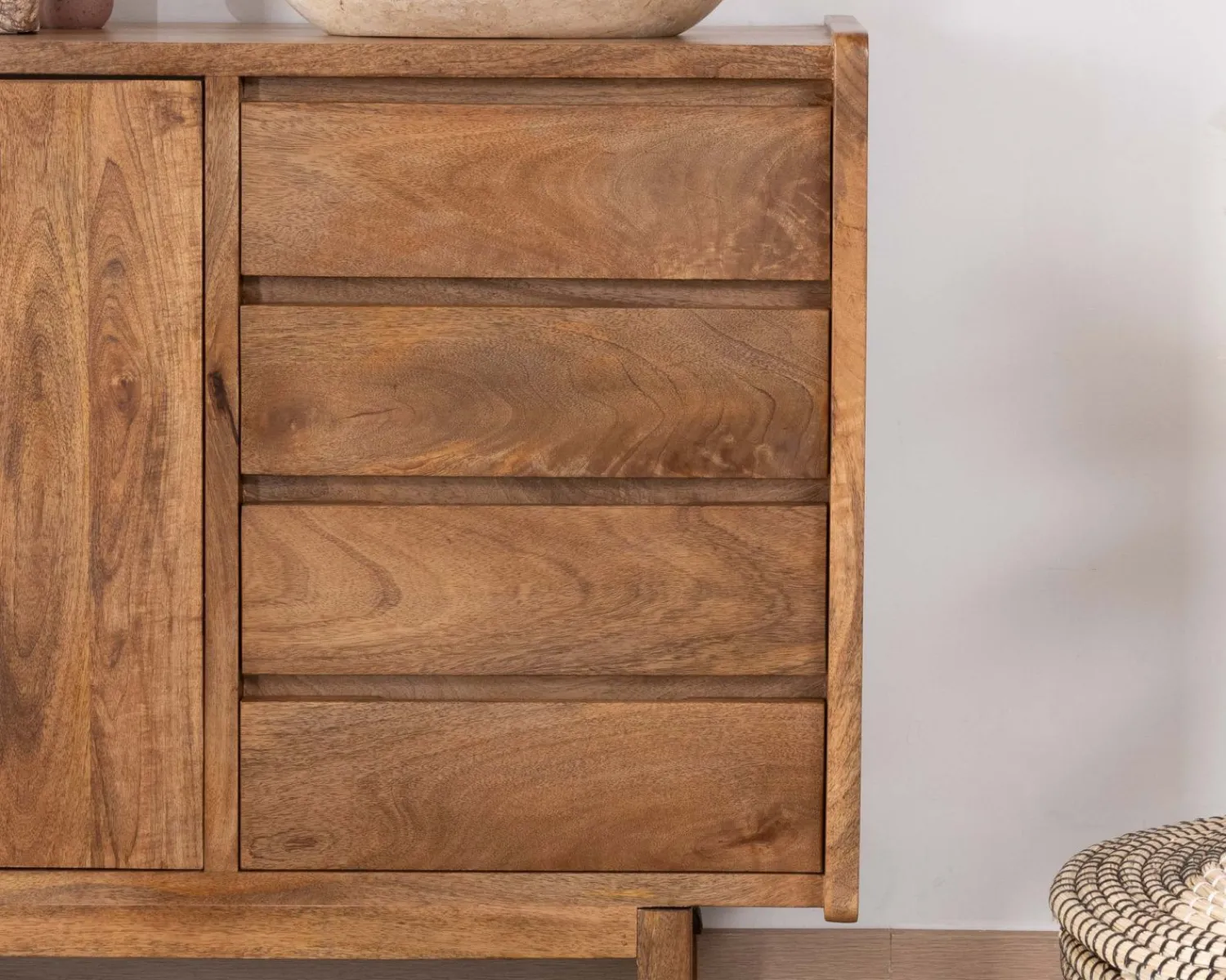 Meuble House Meuble sous vasque 140 cm en manguier foncé avec portes et tiroirs "Kahiko" New