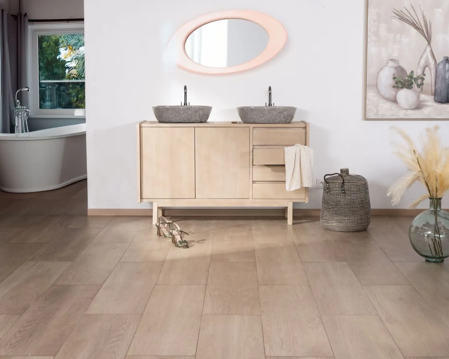 Meuble House Meuble sous vasque 140 cm en manguier blanchi avec portes et tiroirs "Kahiko" Hot