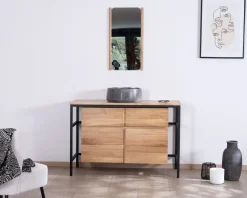 Meuble House Meuble sous vasque contemporain en teck 120 cm