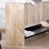 Meuble House Meuble sous vasque double en bois graphique naturel et noir "Nani" 140 cm