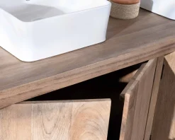 Meuble House Meuble sous vasque double en manguier massif sablé 165cm "Maestro" Outlet