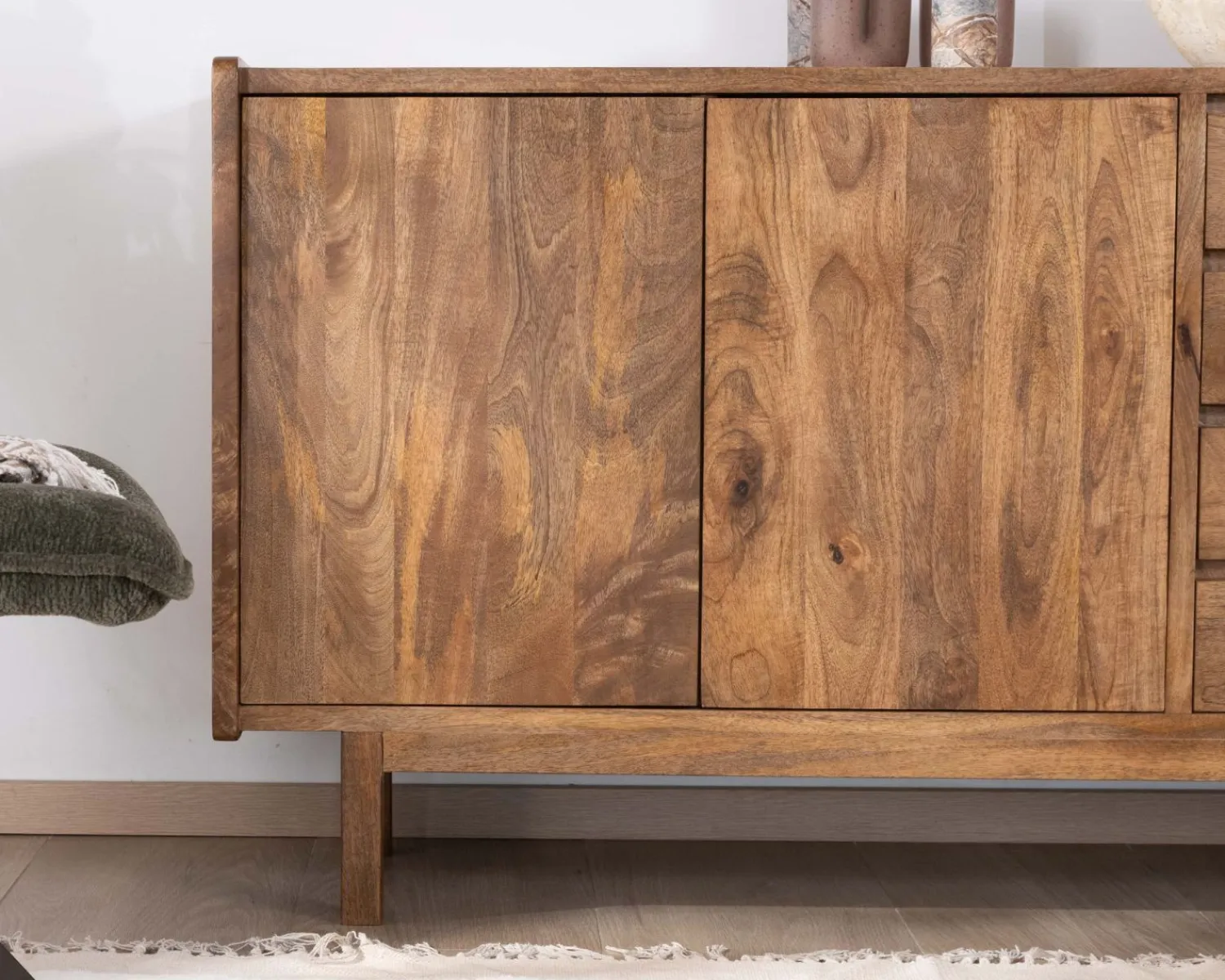 Meuble House Meuble sous vasque en manguier foncé avec portes et tiroirs "Kahiko" 120 cm New