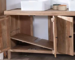Meuble House Meuble sous vasque simple en manguier massif 80cm 2 portes