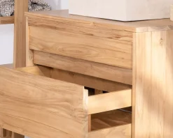 Meuble House Meuble sous vasque suspendu 80 cm avec 1 tiroir "Bowdy" teck massif New