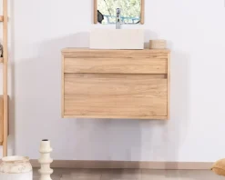 Meuble House Meuble sous vasque suspendu 80 cm avec 1 tiroir