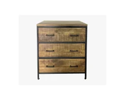 Meuble House Meuble 3 tiroirs pour cuisine style industriel bois et métal "Atelier" Clearance