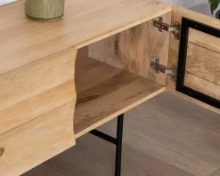Meuble House Meuble télé design métal noir bois bicolore "Elegancy" 150 cm Discount