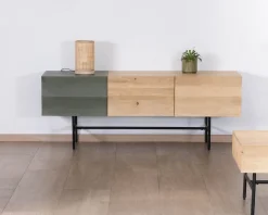 Meuble House Meuble télé design métal noir bois bicolore 
