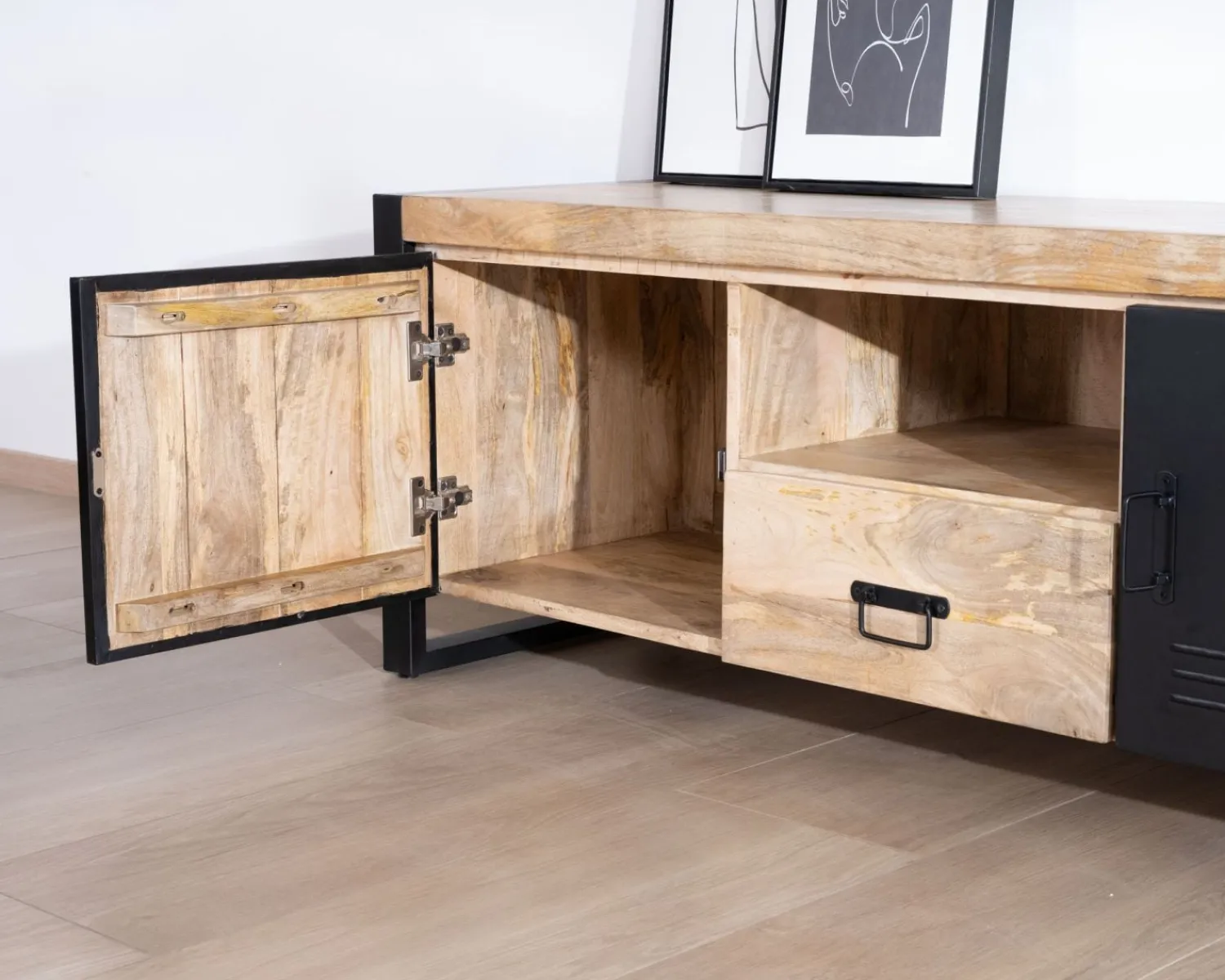 Meuble House Meuble télé industriel métal et bois 150 cm "Andy" New