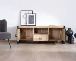 Meuble House Meuble télé industriel métal et bois 150 cm