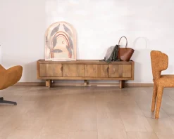 Meuble House Meuble TV bas 180 cm en manguier naturel "Odely" 4 portes Outlet