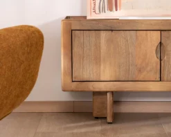 Meuble House Meuble TV bas 180 cm en manguier naturel "Odely" 4 portes Outlet