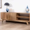 Meuble House Meuble TV 170 cm en manguier massif style scandinave "Elyka" avec double porte et niches Online