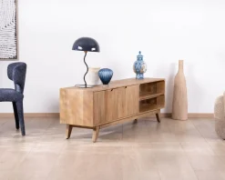 Meuble House Meuble TV 170 cm en manguier massif style scandinave