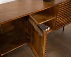 Meuble House Meuble TV 160cm en teck et manguier et pieds métal noir