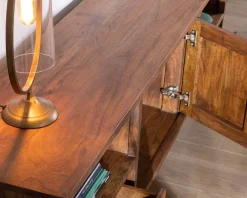 Meuble House Meuble TV 175cm ethnique acacia massif pieds métal noir
