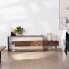 Meuble House Meuble TV 195 cm original en bois et métal "Crescendo" avec éclairage LEDs