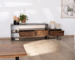Meuble House Meuble TV 195 cm original en bois et métal