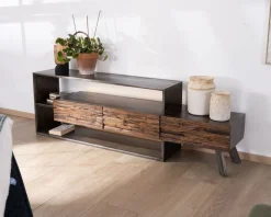 Meuble House Meuble TV 195 cm original en bois et métal