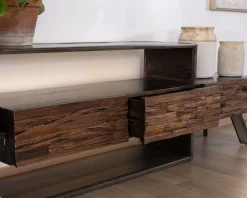Meuble House Meuble TV 195 cm original en bois et métal