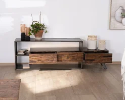 Meuble House Meuble TV 195 cm original en bois et métal