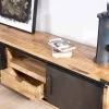 Meuble House Meuble TV 160 cm porte coulissante métal et bois "Caractère" Best