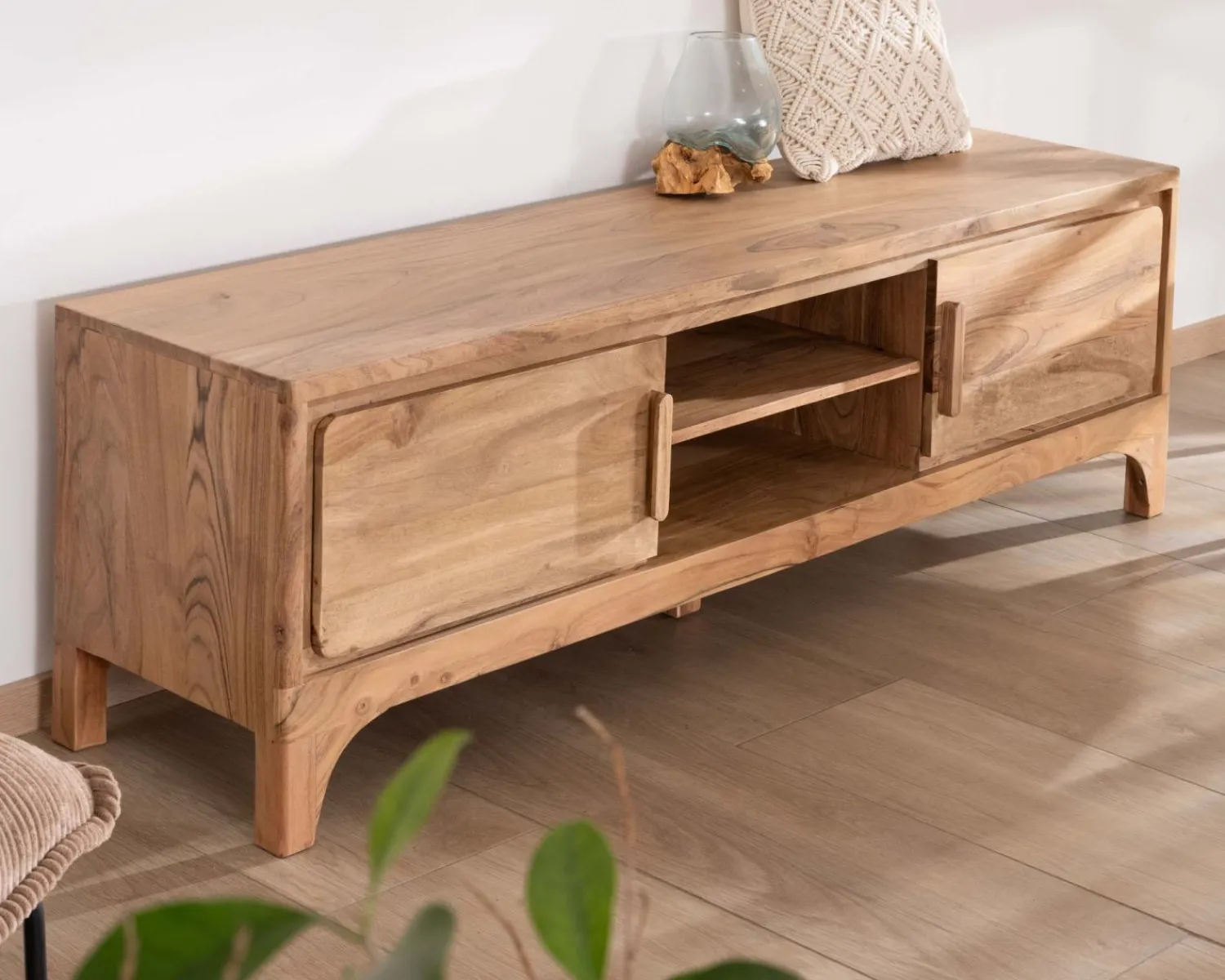 Meuble House Meuble TV 160 cm style zen en acacia "Melody" Hot