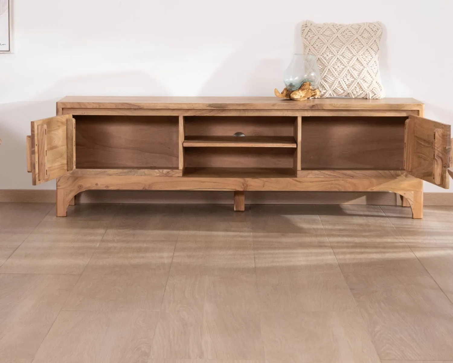 Meuble House Meuble TV 160 cm style zen en acacia "Melody" Hot