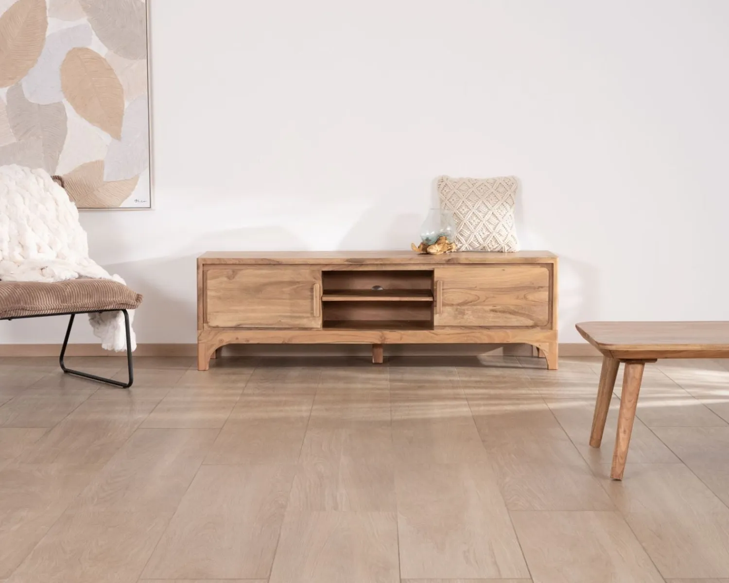 Meuble House Meuble TV 160 cm style zen en acacia "Melody" Hot