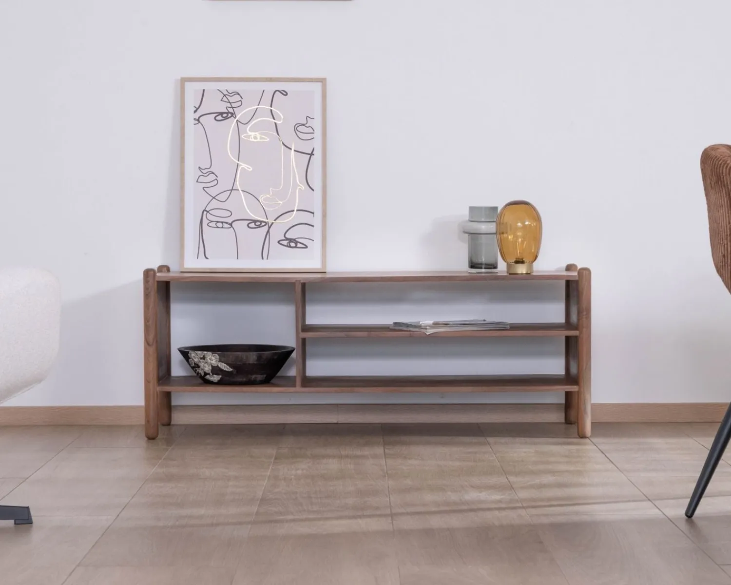 Meuble House Meuble TV esprit japandi "Yona" en acacia massif 130 cm