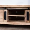 Meuble House Meuble TV industriel 180 cm bois et métal 2 portes 2 niches "Montréal" Outlet