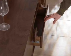 Meuble House Meuble TV néo-rétro en manguier massif foncé 150 cm 